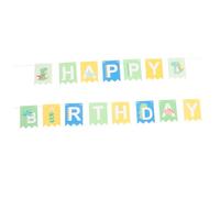 Warmhm Festone Compleanno Dino Adorabile con Striscione Happy Birthday Decorazione Festiva per Compleanno Casa e Dormitorio