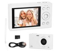 Warmhm Fotocamera Digitale Portatile per Ragazze Zoom Retro con Wifi e Memoria Integrata Compatta e Leggera per Viaggi e Scatti Quotidiani Bianco