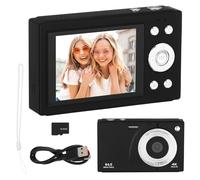 Warmhm Fotocamera Digitale Retro con Zoom e Memoria -shake per Condivisione Istantanea per Studenti e Principianti Nero