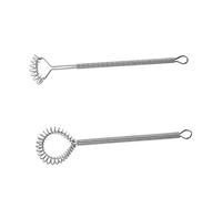 Warmhm Frusta a Molla in Acciaio Inox 2 Pezzi, Frusta Manuale per Miscelazione Multipla, Bastoncini Argentati Resistenti e Comodi per Cucina e Cocktail