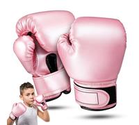 Warmhm Guantoni da Boxe Comodi per Allenamento Sparring e Muay Thai in Pu per Rosa Imbottitura in Spugna Protezione per Giovani Atleti