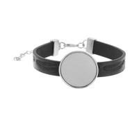 Warmhm Kit per Braccialetti Regolabili PU e con Vassoio Cabochon e Trasparente per e Accessori Femminili