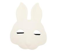 Warmhm Maschera Coniglio Mezza Faccia Bianca per Mascherata e Cosplay Accessorio Animale per Carnevale Halloween Compleanni e Feste per Adulti