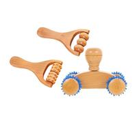 Warmhm Massaggiatori in Legno per Piedi e Corpo 3 Pezzi Rulli Manuali Tre Tipi di Strumenti per Massaggio Gambe Collo e Vita Facili da Usare e Sbavature