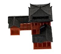 Warmhm Miniature Asian Architectural Model Mini Pavilion Sculpture Japanese Bonsai Garden Decor for Micro Landscape Aquarium Office Zen