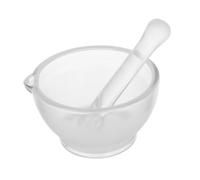 Warmhm Mortaio e Pestello in Vetro per Medicina Spezie e Aglio Ciotola da Laboratorio e Cucina Strumento Manuale per Macinare e Mescolare in Farmacia e Scienze