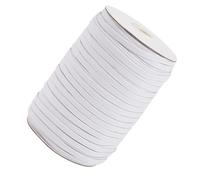 Warmhm Nastro Elastico per Cucito in Poliestere e Nylon Bianco | Rotolo Economico per Artigiani e Piccole Botteghe, Facile da Tagliare, per Asole, Polsini e Confezioni