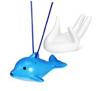 Warmhm Ocarina Contralto a 6 Fori Forma di Delfino in Ceramica con Supporto per Mano e Tracolla Azzurra, per Lezioni e Pratica Principianti