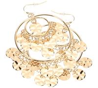 Warmhm Orecchini Pendenti da Donna Paillettes in Metallo Dorato, Accessori per Danza del Ventre e Decorazione Orecchio, Gioielli Etnici Luminosi per Feste e Uso Quotidiano