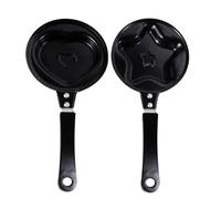 Warmhm Padella Antiaderente Mini per Frittata e Pancake a Forma di Cuore e Stella, Set da 2 Pezzi per Colazione, Stampo per Muffin e Uova, Facile da Usare e Sicura Stile Stile Casuale