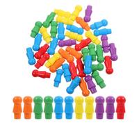 Warmhm Pezzi per Gioco da Tavolo in Legno Bordi Arrotondati 180 Pezzi Pedine per Gioco della Dama Colorate , Forma Umana per e Ragazzi , per Attività Ricreative e Riunioni