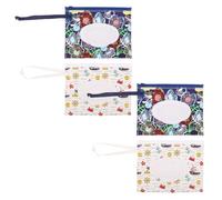 Warmhm Porta Salviette per Ragazzo Ragazza in Eva, Custodia Riutilizzabile da Viaggio 4 Pezzi Cerniera Liscia, Dispenser Compatto per Salviette Umidificate, Borsa Portatile per Cambio