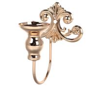 Warmhm Portacandele Da Parete in Ferro Battuto Dorato, Applique Decorativa Bordi Rialzati Per Maggiore Sicurezza, Design Vintage Per Sala Da Pranzo, Soggiorno e Ufficio, Resistente e Stabile