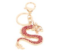 Warmhm Portachiavi Drago Cinese Decorativo Rosso Intenso Ciondolo Multiuso per Chiavi e Borsa con Design Artigianale Elegante Accessorio Porta Fortuna per Capodanno e Uso Quotidiano