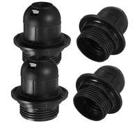 Warmhm Portalampada E27 Set 4 Pz in Plastica Nero, Sostituzione Lampadina per Lampioni da Terra, Applique, Lampade da Tavolo e Industrial Vintage