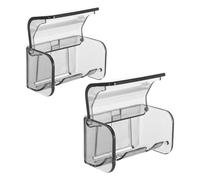 Warmhm Portaspazzolini da Denti da Parete 2 Pezzi in Plastica Montaggio Adesivo, Supporto per Spazzolini Elettrici e Manuali, Organizer Bagno Salvaspazio per Uso Familiare Sotto la