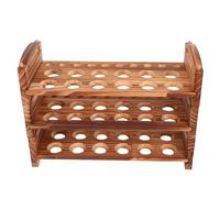 Warmhm Portauova in Legno da Banco Strati Vassoio per Uova Fresche Espositore Portauova Rustico per Cucina o Tavolo