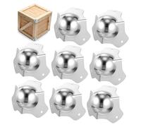 Warmhm Protezioni Angolari in Metallo a Sfera Argento 8 Pezzi Per Armadietti e Flight Box, Kit Protezione Per Angoli Mobili Da Trasporto Montaggio Facile