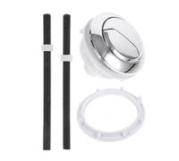 Warmhm Pulsante di Scarico Wc in Abs Asta Extra Lunga, Doppio Pulsante per Serbatoio, Ricambio per Bagno Adatto a Uso Familiare e Alberghiero, Colore Argento Colore Casuale