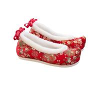 Warmhm Scarpe Tradizionali Cinesi Ricamate da Donna Scarpe Basse in Stile Cinese in Stoffa Hanfu Tacco Nascosto