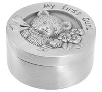 Warmhm Scatola Ricordi Metallo per Capelli Neonatali Contenitore Portatile per Primi Capelli Design Rotondo e Cartoon Acciaio Inossidabile Durevole per Conservazione Souvenir