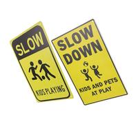 Warmhm Segnali Stradali di Attenzione che Giocano, Cartelli di Avvertimento in Lamiera Robusta, Set da 2 Pezzi per Sicurezza Stradale e Prevenzione Incidenti