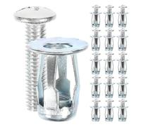 Warmhm Set 25 Inserti Filettati Dadi a Petalo Piccoli 1/4-20 Bulloni 4X20 e 4X25 Inserti Filettati per Plastica e Legno Dadi per Rivetti per Uso Domestico e Nautico