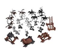 Warmhm Set 44 Pezzi Soldato Militare Medievale Cavallo da Cavalleria in Plastica Figure di Simulazione Realistica per Gioco di Ruolo e Decorazione Scenica