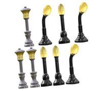 Warmhm Set 9 Mini Modelli di Lampioni in Resina Luminosa al Buio Decorazioni per Casa delle Bambole e Scene in Miniatura Accessori Portatili per Giardino e Tavolo di Sabbia