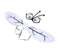 Warmhm Set Costume Cosplay Zanzara per Piume in Feltro Bianco e Maschera Leggera Facile da Indossare per Feste di Halloween e Eventi Scolastici