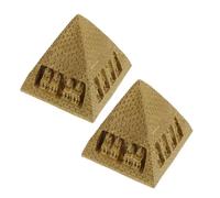 Warmhm Set da 3 Decorazioni Piramidali in Resina Artigianale, Statuette di Edifici Antico Egitto per Decorazione Scrivania Casa e Ufficio, Ornamenti da Collezione Dettagliati e