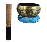 Warmhm Set Da 3 Pezzi Ciotola Musicale Da Meditazione Ciotola Da Meditazione Campana Tibetana Con Mazzuolo Di Legno Ciotola Di Spillatura Manuale Ciotola Nepalese Ciotola Per Lo Yoga Rame
