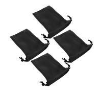 Warmhm Set Da 4 Borse Per Microfono in Pu Coulisse, Custodia Compatta in Pelle, Supporto Portatile Per Microfono e Accessori, Per Viaggi, Colloqui e Trasporto Sicuro