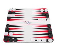 Warmhm Set da Gioco Backgammon Portatile in Gomma Abs, Leggero e Compatto, per Viaggi e Riunioni Festive, Doppia Funzione come Tappetino Mouse