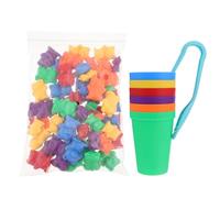 Warmhm Set Giocattoli Educativi Orso Colorati 60 Pezzi Tazze Arcobaleno e Pinza Gioco Prescolare per Sviluppo Cervello e Coordinazione Occhio-Mano Supporto Apprendimento Numerico e