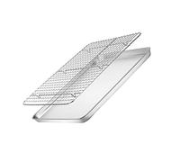 Warmhm Set Teglia da Forno con Griglia di Raffreddamento 31,5x24,5x2,5 Cm in Acciaio Resistente Spesso Multifunzionale per Cottura a Vapore e Raffreddamento Accessori Cucina per Uso Domestico