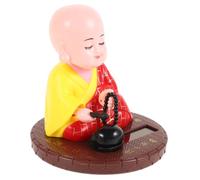 Warmhm Solare Buddha per Auto Statuetta Decorativa in Miniatura per senza Batterie per Ufficio e Casa