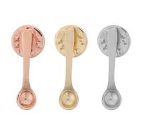 Warmhm Spille da Borsa a Tema Caffè 3 Pezzi Spillo in Lega a Forma di Cucchiaino da Caffè Distintivo Metallico Lucido per Zaini Abbigliamento e Grembiuli Accessorio Decorativo