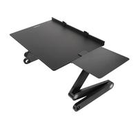 Warmhm Supporto per Laptop Regolabile Pieghevole in Lega di Alluminio Nero | Rialzo Ergonomico, Dissipazione del Calore, per Digitazione e Riprese Video, Struttura Portatile