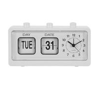 Warmhm Sveglia Manuale Flip Clock con Calendario Giorno e Data per Ufficio Orologio Meccanico da Tavolo con Allarme Senza Batteria per Studio e Scrivania