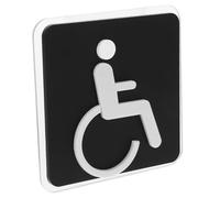 Warmhm Targhetta Wc Disabili Adesiva per Porta Cartello Toilette Accessibile con Simbolo Sedia Rotelle Adesivo Parete Bagno Autoinstallante per Segnaletica Accessibilità