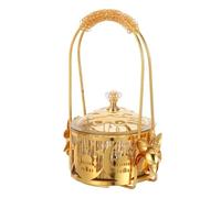 Warmhm Vassoio per Snack Eid Mubarak con Coperchio in Metallo e Plastica, Decorazione da Tavolo Islamica Mediorientale Leggera e Portatile, Contenitore Caramelle per Festa Ramadan