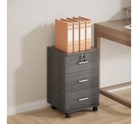 Warmiehomy Armadietto con 3 cassetti, mobile sotto la scrivania, per casa e ufficio, con serratura, piccolo schedario per ufficio su ruote, per lettera/A4/legale, supporto stampante, 40 x 34 x 59 cm