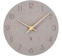 Warminn Orologio da parete radiocontrollato silenzioso 30 cm grigio alimentato a batteria semplice e moderno decorazione nera dell'onda radio in legno orologio retrò camera da letto soggiorno cucina