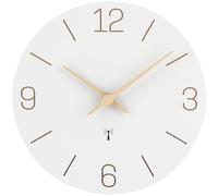 Warminn Orologio da parete radiocontrollato silenzioso 30 cm grigio alimentato a batteria semplice e moderno decorazione nera dell'onda radio in legno orologio retrò camera da letto soggiorno cucina