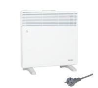WARMTEC Riscaldamento elettrico 1000 W | Riscaldamento a convettori con termostato a 8 livelli e funzione antigelo | Radiatore a convezione a risparmio energetico da parete o da appoggio | Bianco