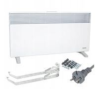 WARMTEC Riscaldamento elettrico 2500 W | Riscaldamento a convettori con termostato a 8 livelli e funzione antigelo | Radiatore a convezione a risparmio energetico da parete o da appoggio | Bianco