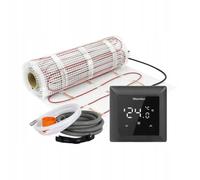 WARMTEC Riscaldamento elettrico a pavimento 170 W/m² | Tappetino riscaldante autoadesivo con termostato per calore sotto le piastrelle con classe di protezione IPX7 | WRT Nero 2 m²
