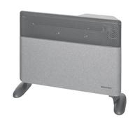 WARMTEC Termoconvettore Elettrico Basso Consumo 1500W Inverter - Stufa Smart WiFi con App, Termostato e Timer - Pannello Frontale in Tessuto, Montaggio a Parete o Portatile, IP24 - Grigio