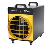 WARMTEC Termoventilatore con termostato 30 kW - Riscaldatore da cantiere 400V per Garage e Officina - Stufa Elettrica con Protezione IPX24, Struttura in Acciaio, protezione contro il surriscaldamento